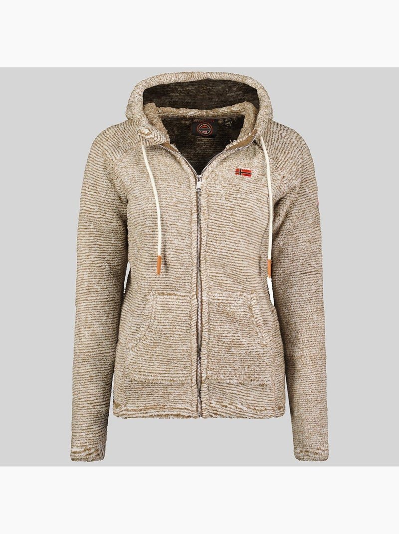 Chaqueta polar con capucha trigo – geographical norway Taupe - Kiabi