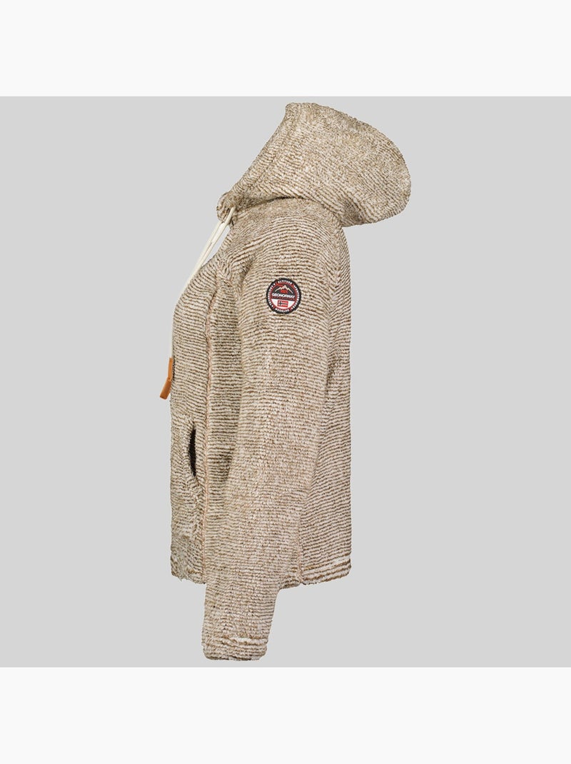 Chaqueta polar con capucha trigo – geographical norway Taupe - Kiabi