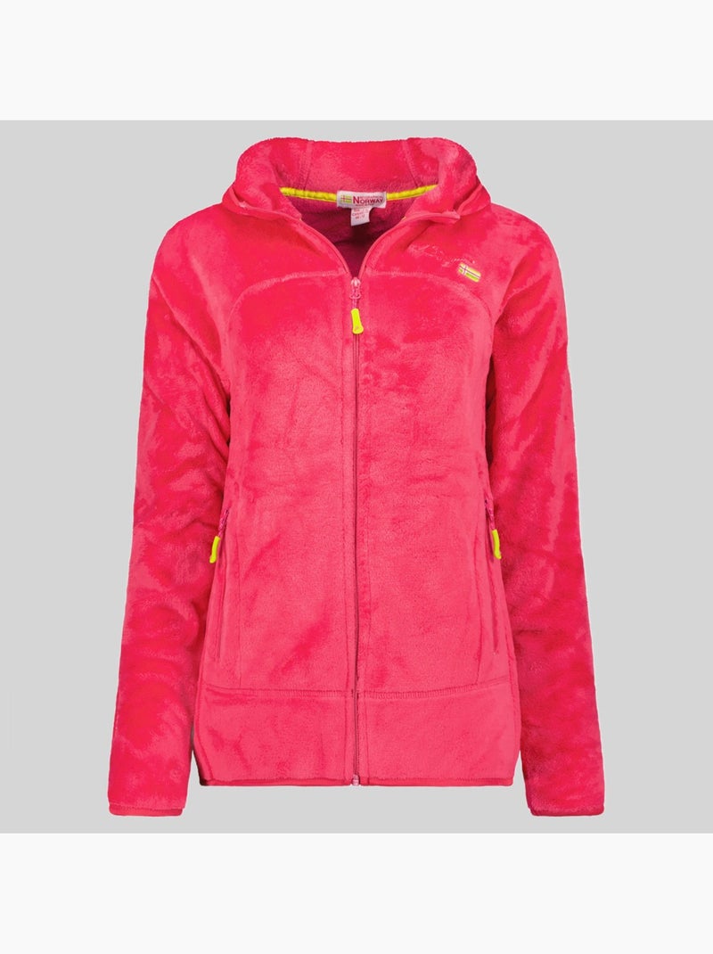 Chaqueta polar con capucha upalood – geographical norway Rosa caramelo - Kiabi
