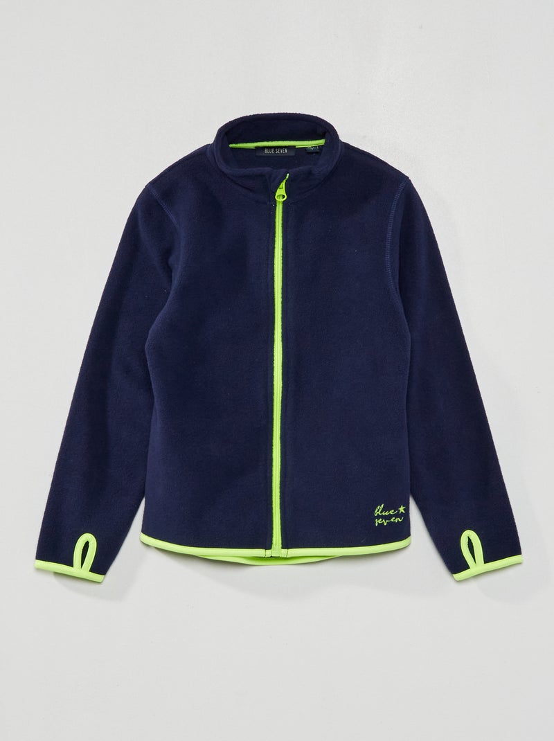 Chaqueta polar con cremallera azul marino - Kiabi