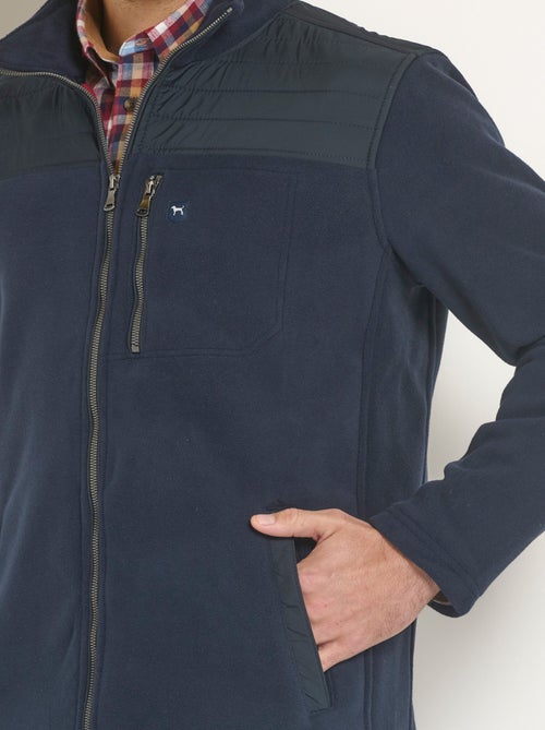 Chaqueta polar con cremallera y canesú en el hombro - Afibel - Kiabi