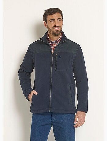 Chaqueta polar con cremallera y canesú en el hombro