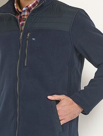 Chaqueta polar con cremallera y canesú en el hombro