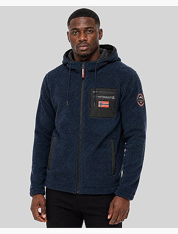 Chaqueta polar con cremallera y capucha udaf – geographical norway