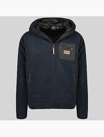 Chaqueta polar con cremallera y capucha udaf – geographical norway