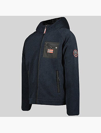 Chaqueta polar con cremallera y capucha udaf – geographical norway
