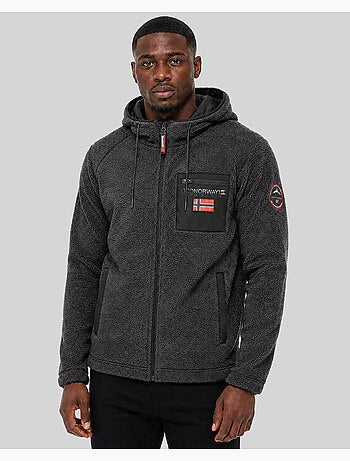 Chaqueta polar con cremallera y capucha udaf – geographical norway