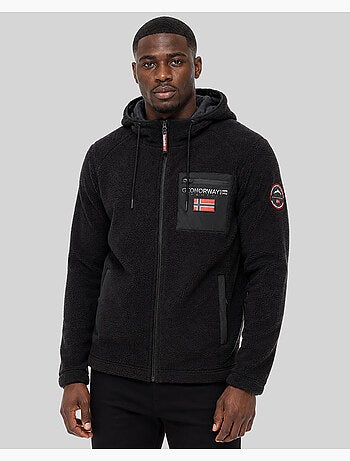 Chaqueta polar con cremallera y capucha udaf – geographical norway