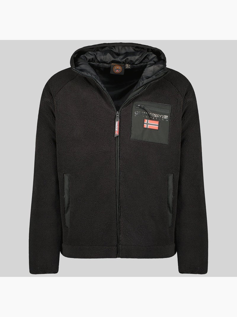 Chaqueta polar con cremallera y capucha udaf – geographical norway Negro - Kiabi
