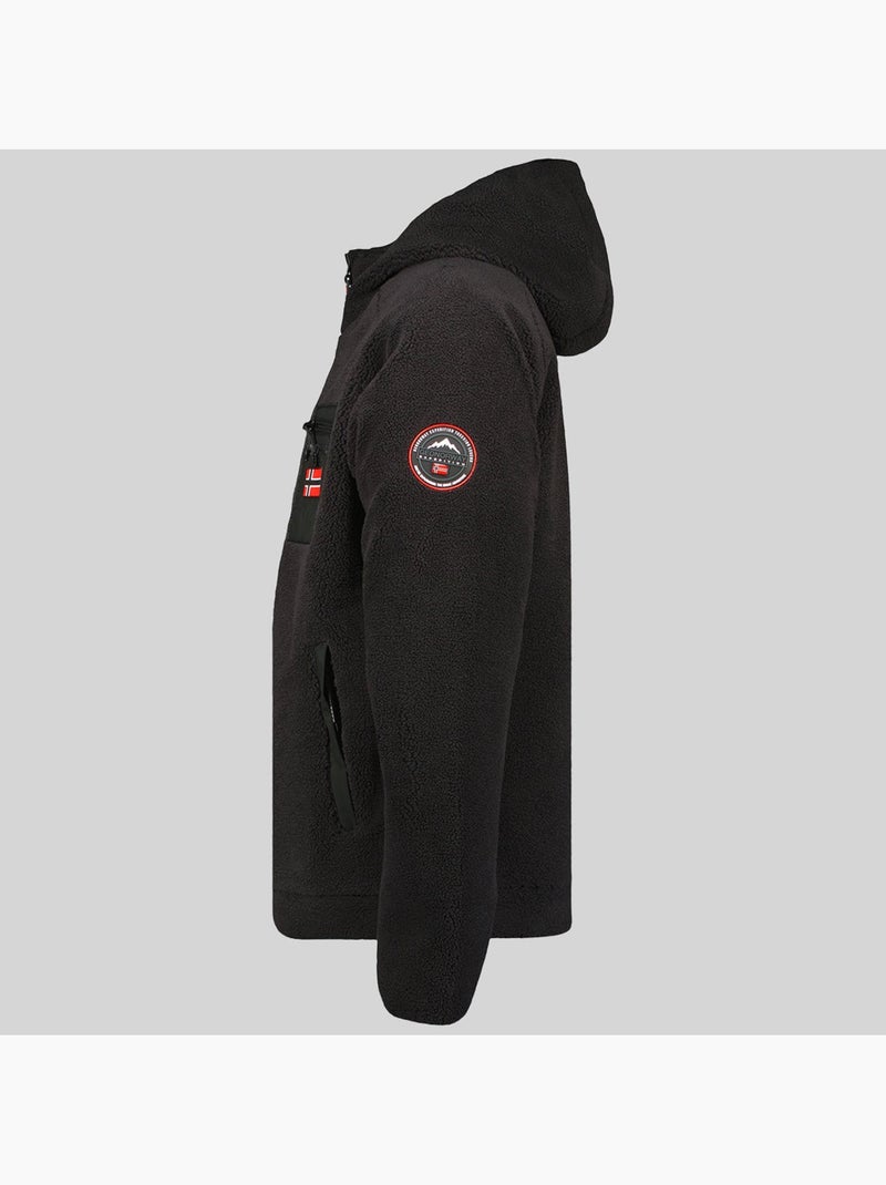 Chaqueta polar con cremallera y capucha udaf – geographical norway Negro - Kiabi