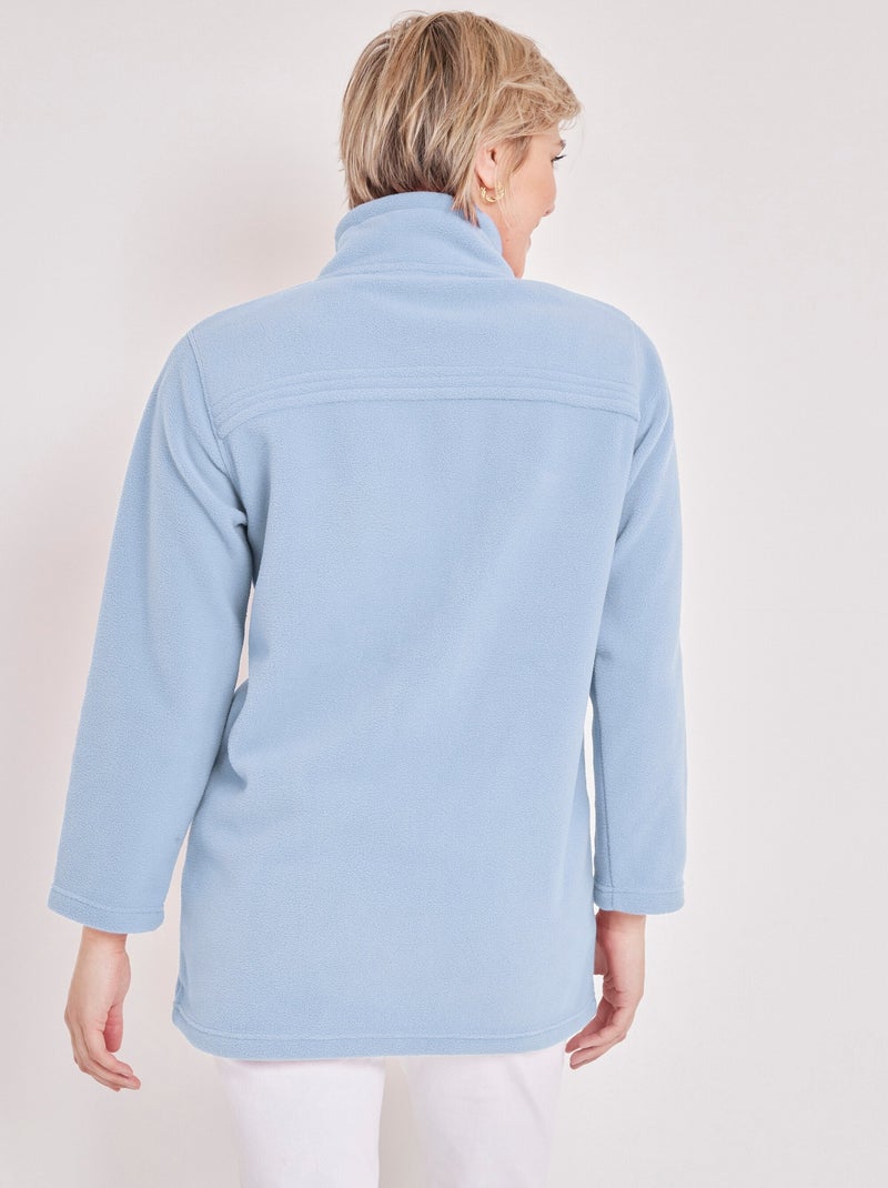 Chaqueta polar con cremallera y mangas largas. - Afibel Azul cielo - Kiabi