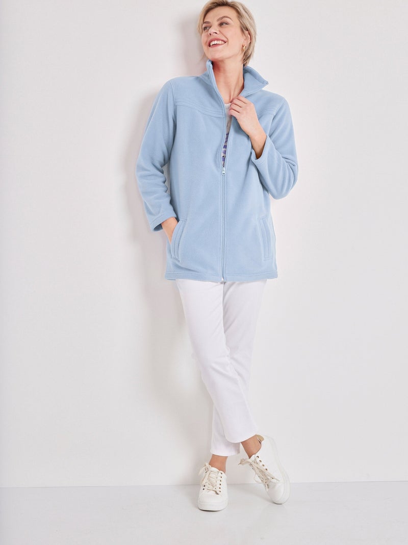Chaqueta polar con cremallera y mangas largas. - Afibel Azul cielo - Kiabi