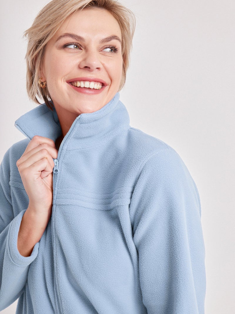 Chaqueta polar con cremallera y mangas largas. - Afibel Azul cielo - Kiabi