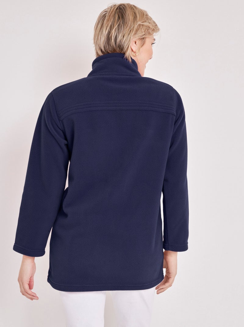 Chaqueta polar con cremallera y mangas largas. - Afibel Azul - Kiabi