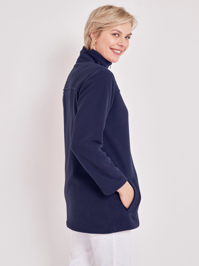 Chaqueta polar con cremallera y mangas largas. - Afibel Azul - Kiabi
