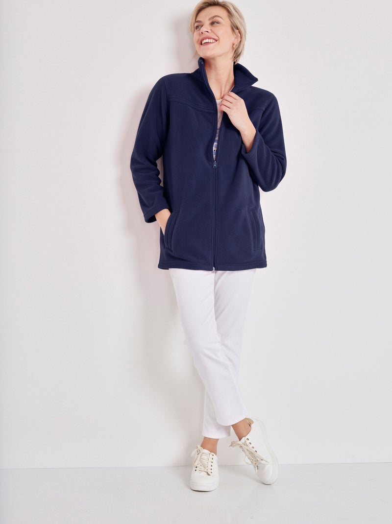 Chaqueta polar con cremallera y mangas largas. - Afibel Azul - Kiabi