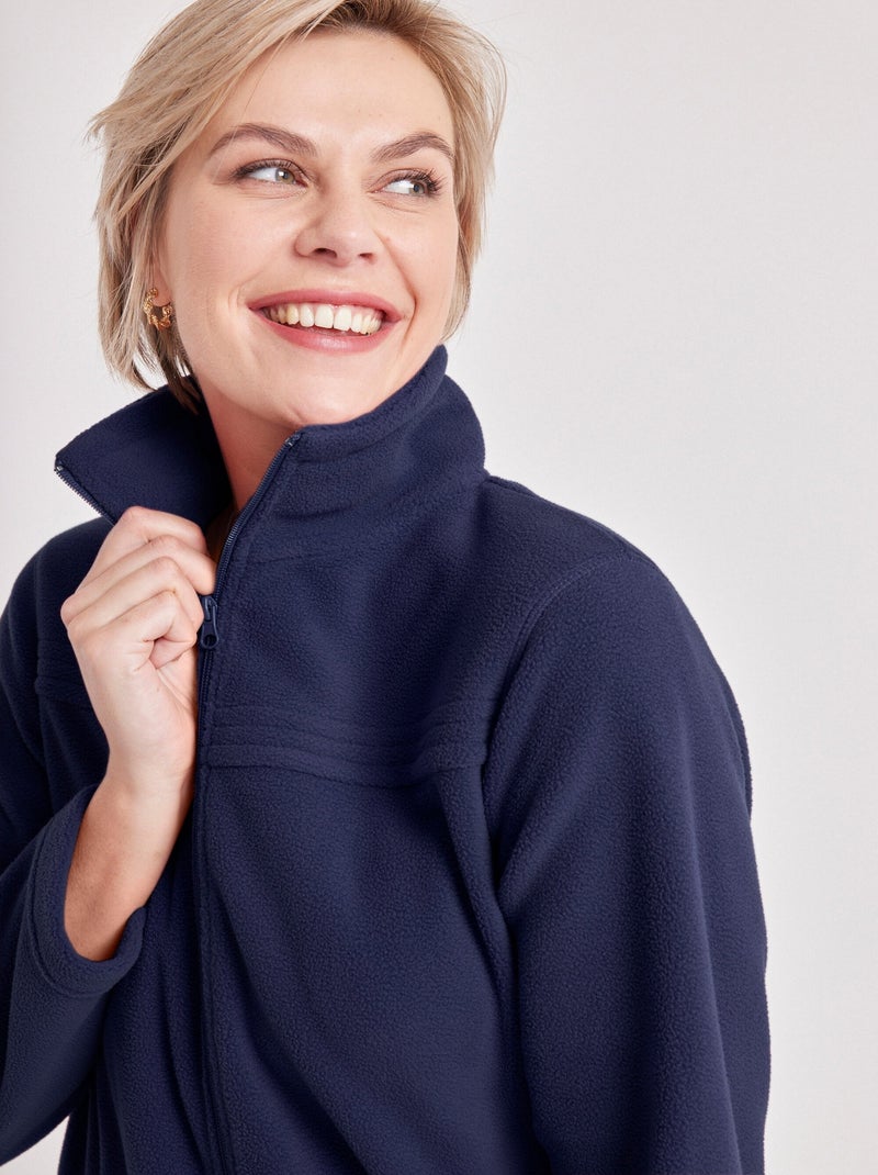 Chaqueta polar con cremallera y mangas largas. - Afibel Azul - Kiabi