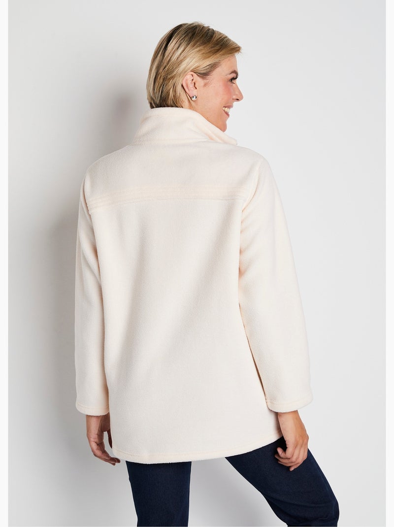 Chaqueta polar con cremallera y mangas largas. - Afibel Beige - Kiabi