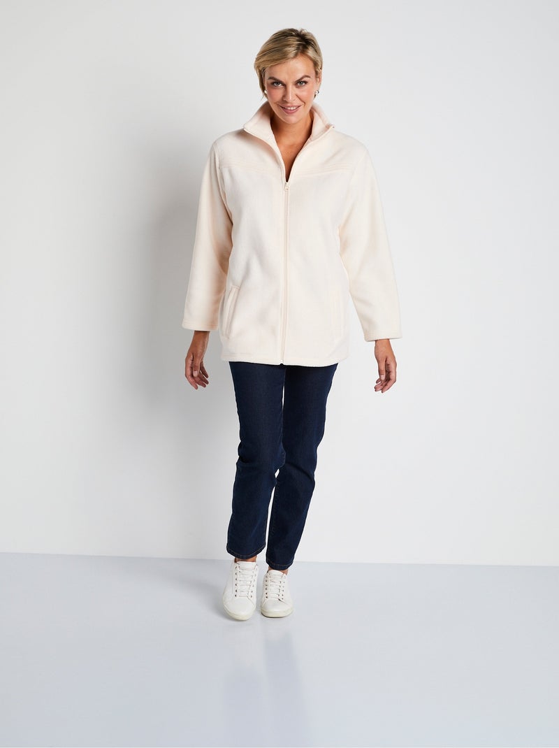 Chaqueta polar con cremallera y mangas largas. - Afibel Beige - Kiabi