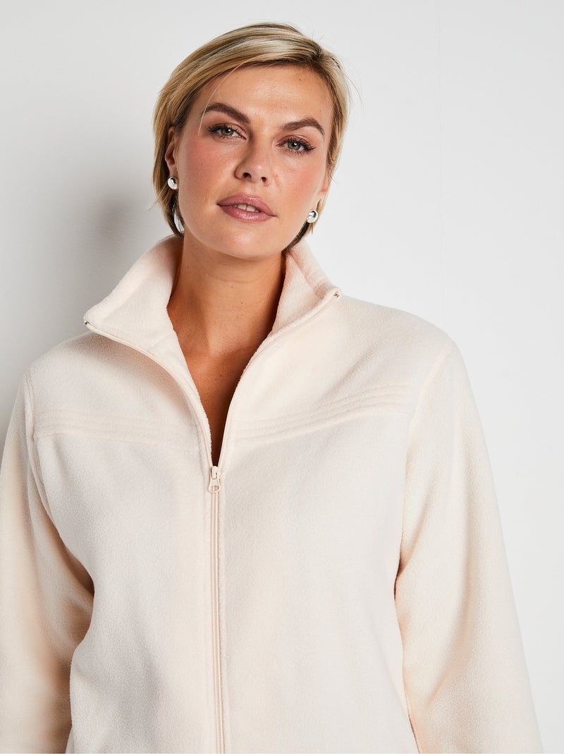 Chaqueta polar con cremallera y mangas largas. - Afibel Beige - Kiabi