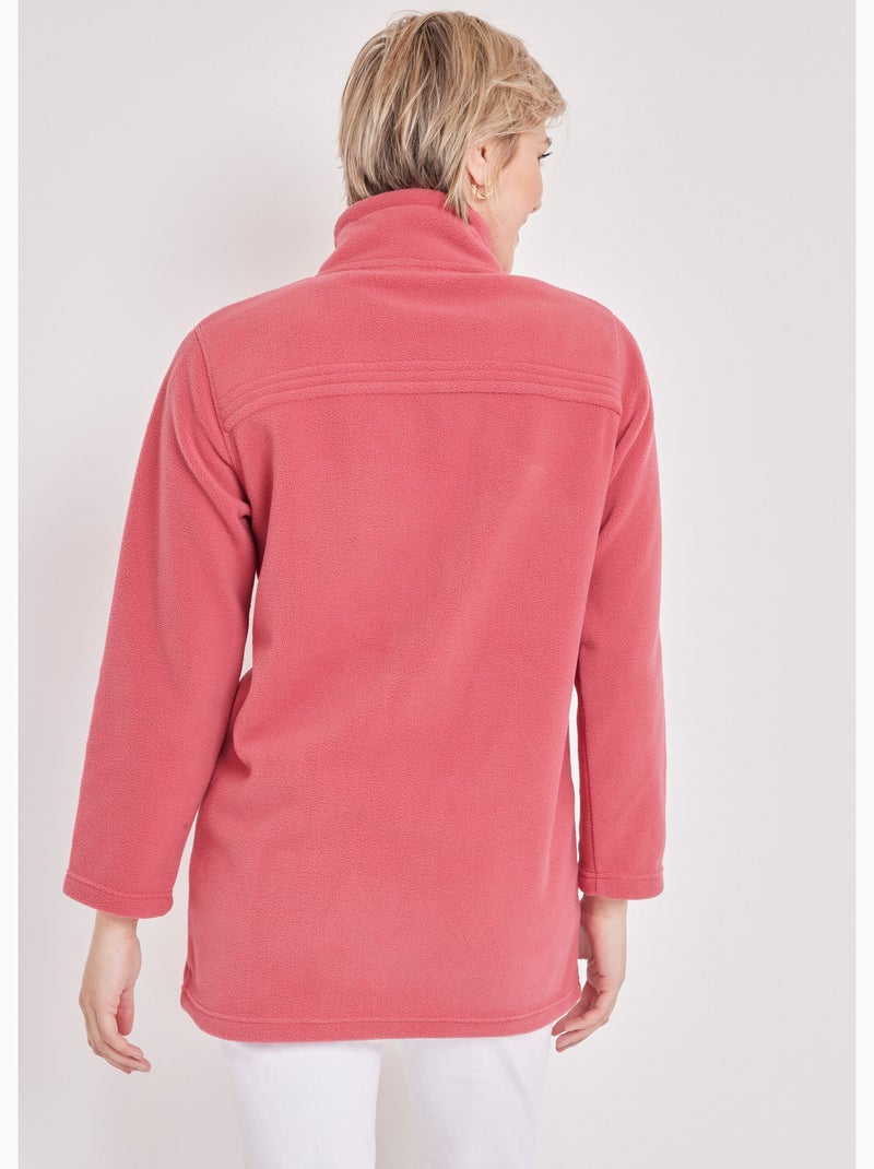 Chaqueta polar con cremallera y mangas largas. - afibel Frambuesa - Kiabi