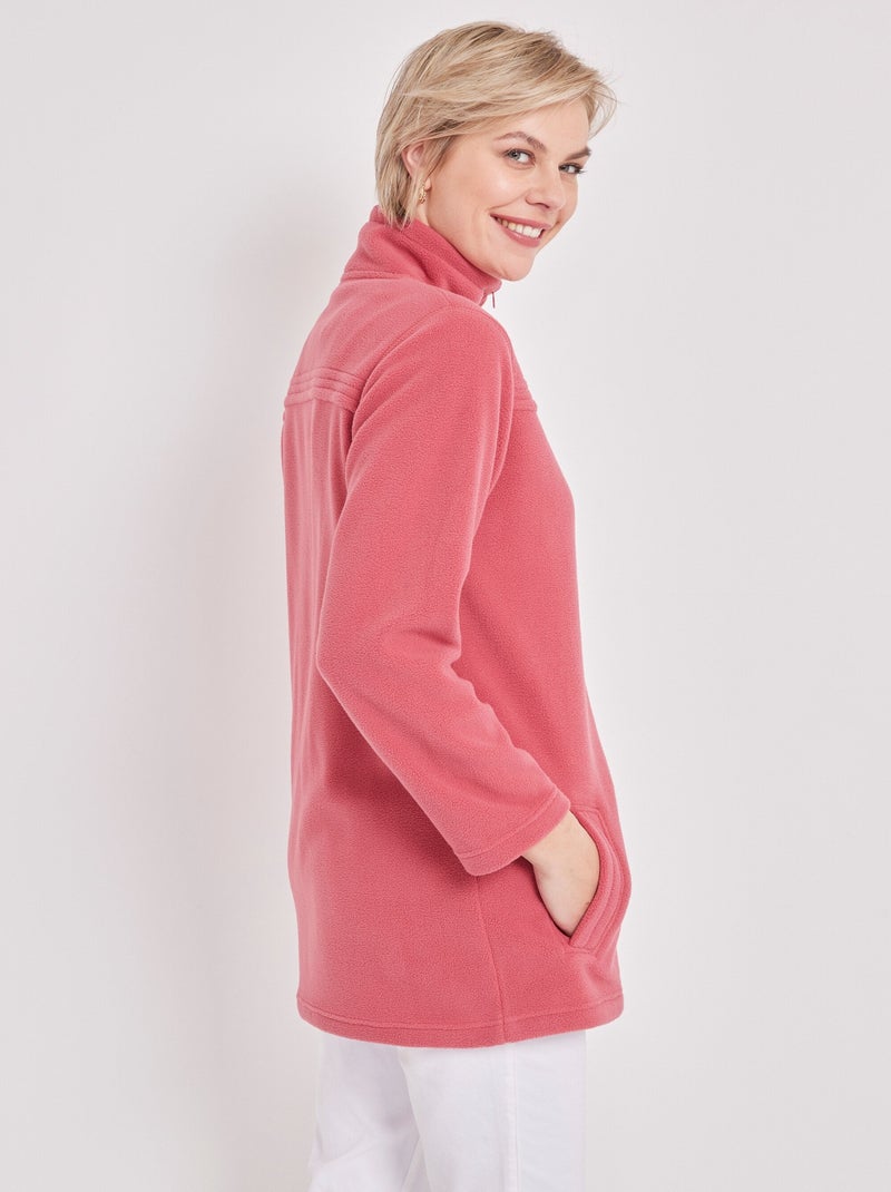 Chaqueta polar con cremallera y mangas largas. - Afibel Rosa - Kiabi