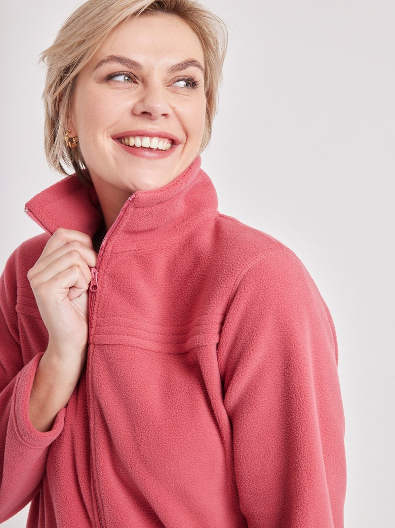 Chaqueta polar con cremallera y mangas largas. - Afibel Rosa - Kiabi