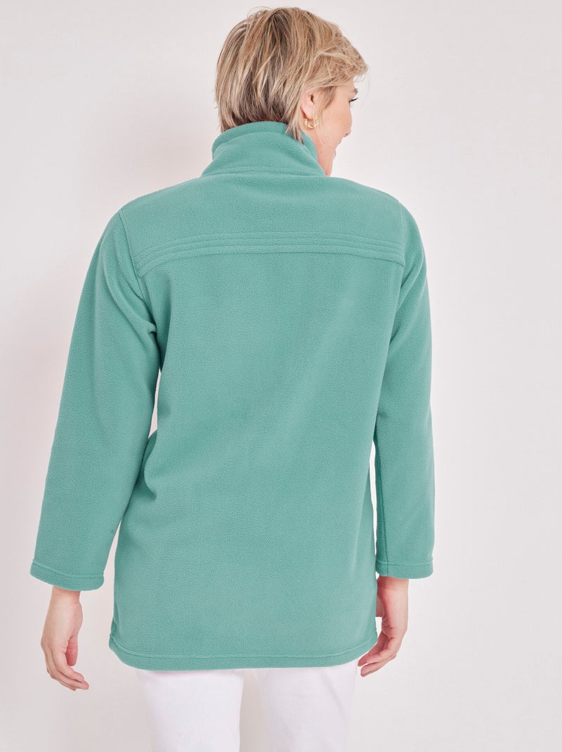 Chaqueta polar con cremallera y mangas largas. - Afibel Verde - Kiabi