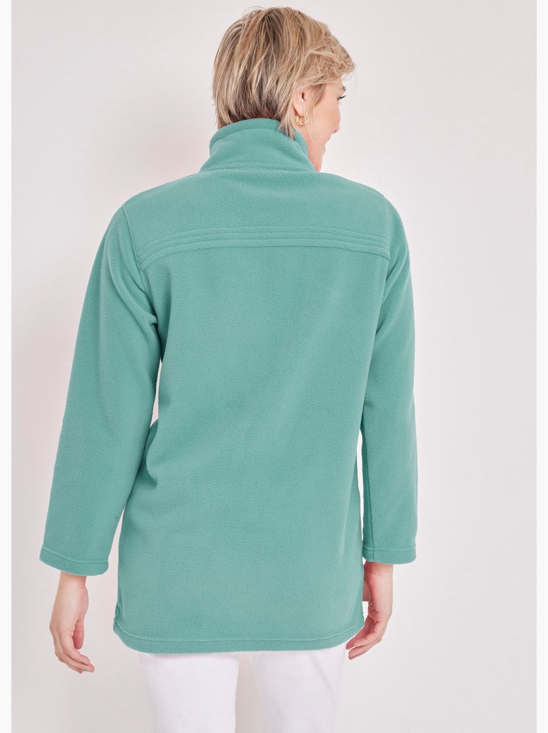 Chaqueta polar con cremallera y mangas largas. - Afibel Verde menta - Kiabi