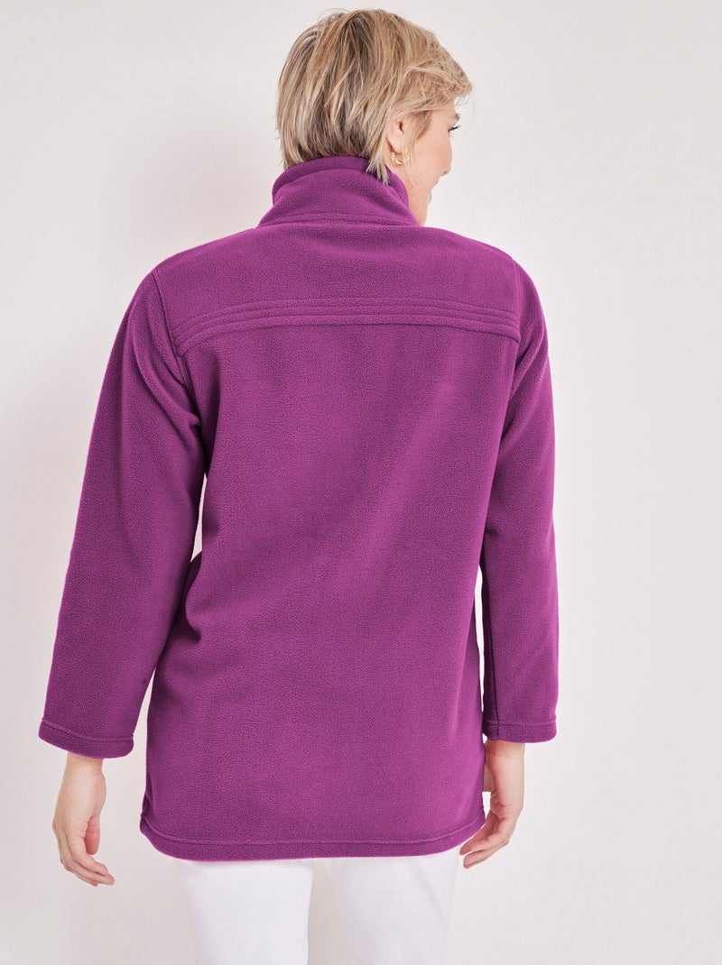 Chaqueta polar con cremallera y mangas largas. - Afibel Violeta berenjena - Kiabi