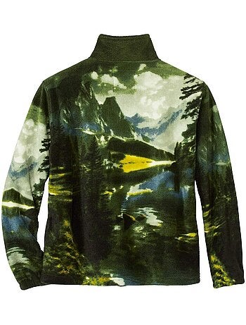 Chaqueta polar estampada con cremallera y cuello alto rocheuses