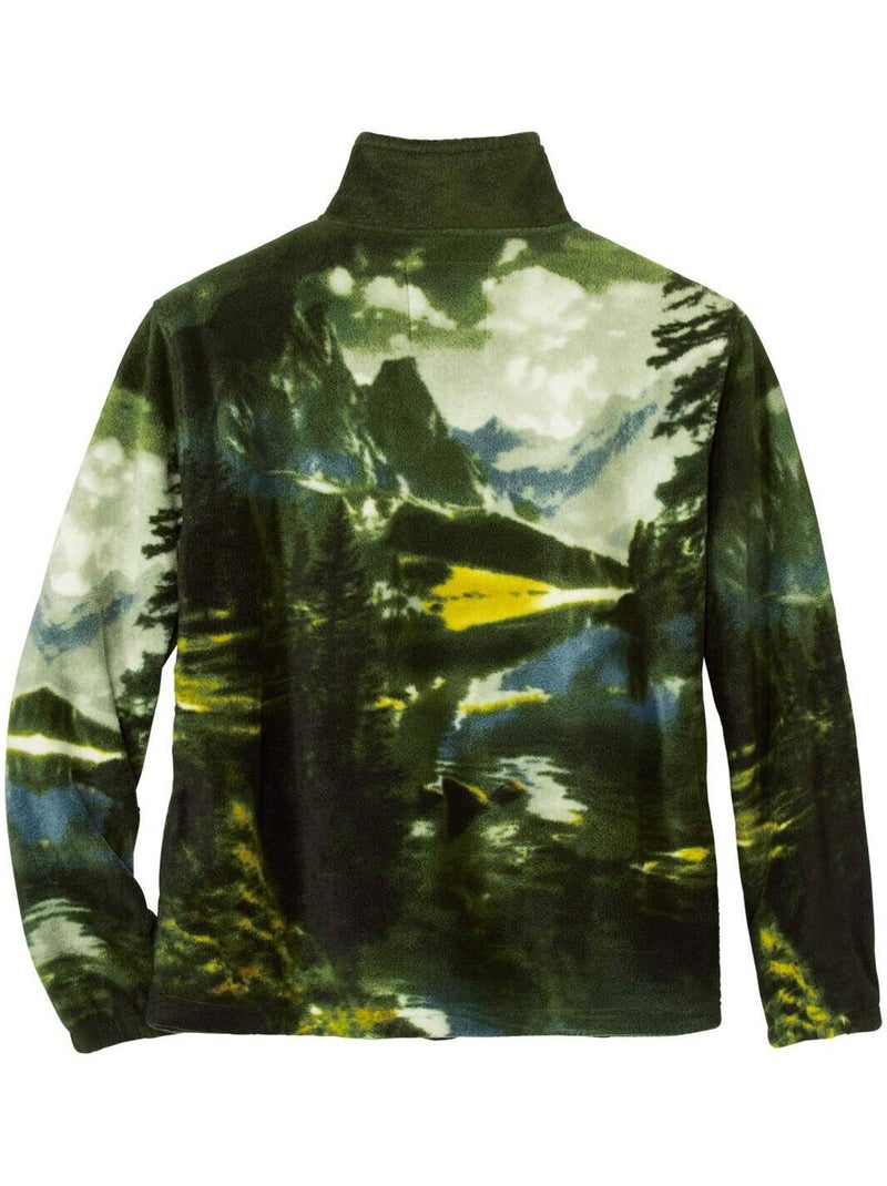 Chaqueta polar estampada con cremallera y cuello alto rocheuses Azul - Kiabi