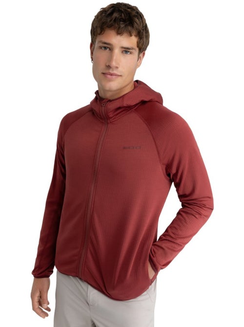 Chaqueta polar ligera capucha montaña hombre senderismo hombre stride maroon - Kiabi Chaqueta polar ligera capucha montaña hombre senderismo hombre stride maroon - Kiabi