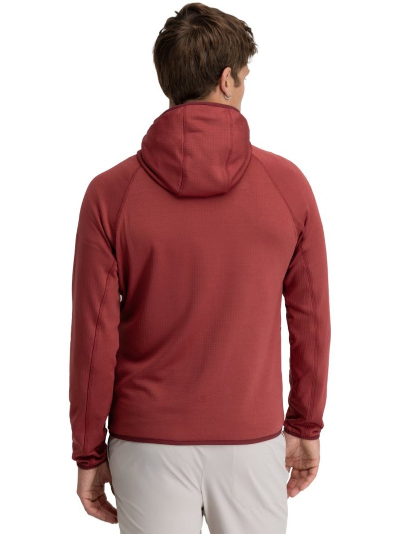 Chaqueta polar ligera capucha montaña hombre senderismo hombre stride maroon Rojo ladrillo - Kiabi