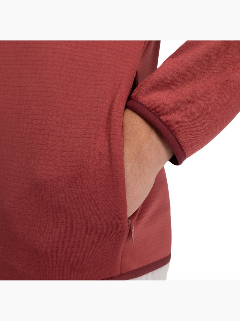 Chaqueta polar ligera capucha montaña hombre senderismo hombre stride maroon Rojo ladrillo - Kiabi