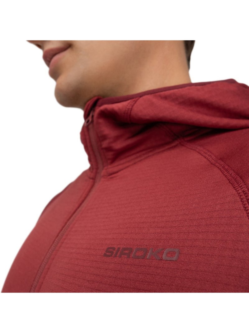 Chaqueta polar ligera capucha montaña hombre senderismo hombre stride maroon Rojo ladrillo - Kiabi