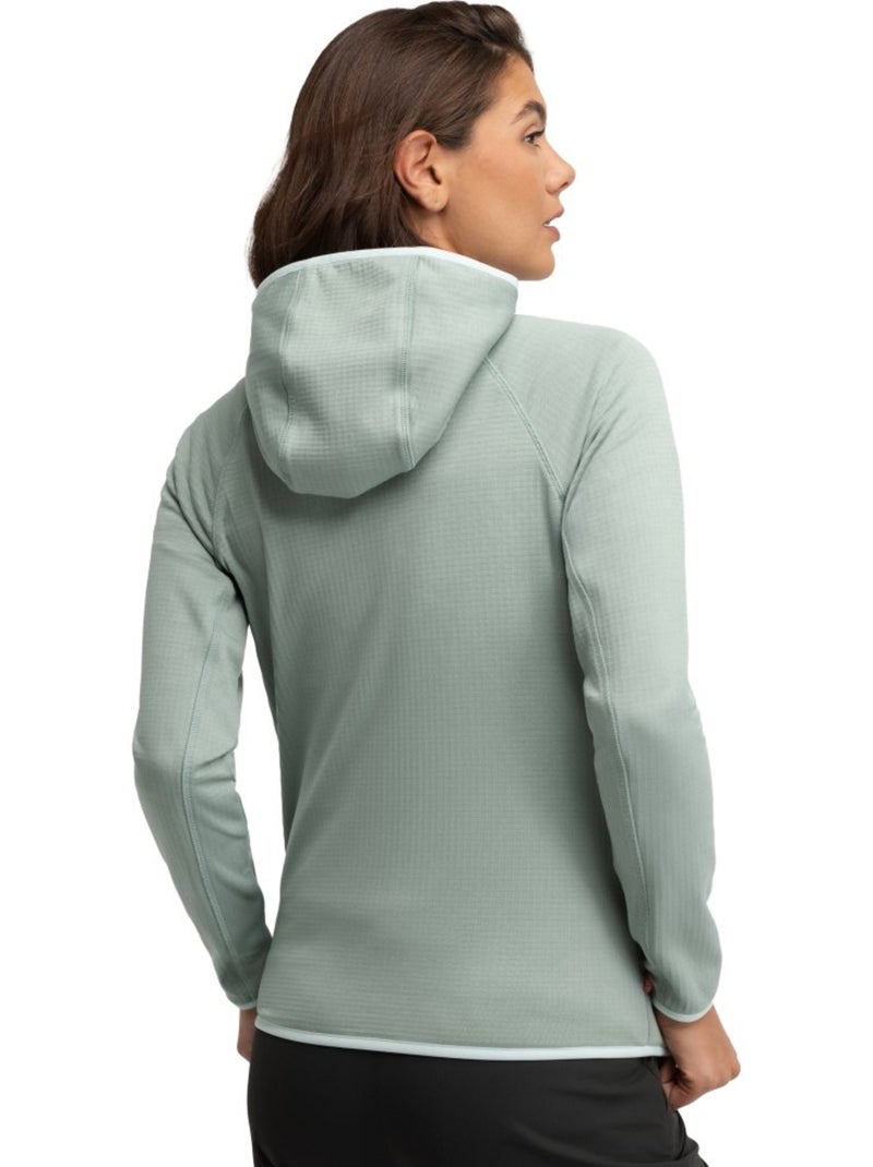 Chaqueta polar ligera capucha montaña mujer senderismo mujer ember Verde - Kiabi