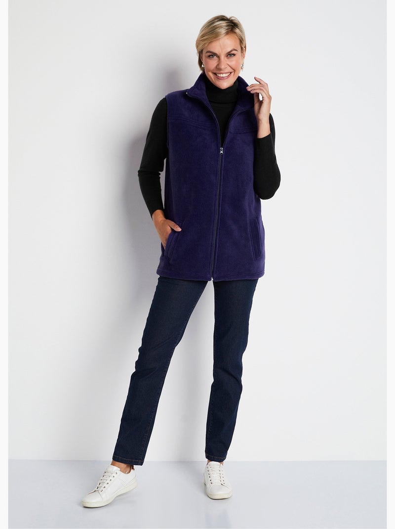 Chaqueta polar sin mangas con cremallera - Afibel Azul - Kiabi