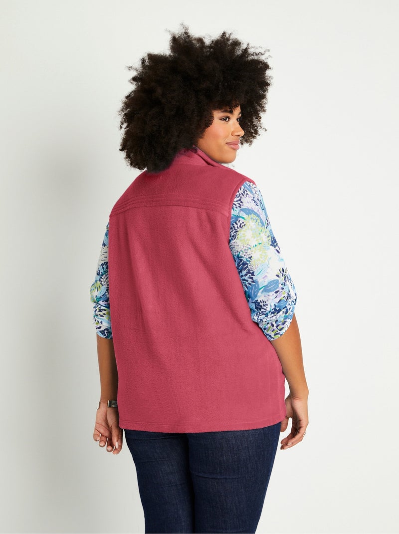 Chaqueta polar sin mangas con cremallera - Afibel Rosa - Kiabi