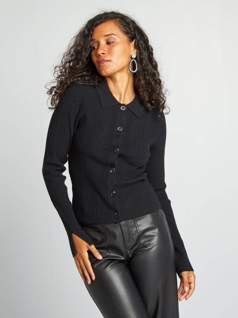 Combinar Camisa Camisa Negra Mujer Kiabi Falda Vaquera Corta NEGRO