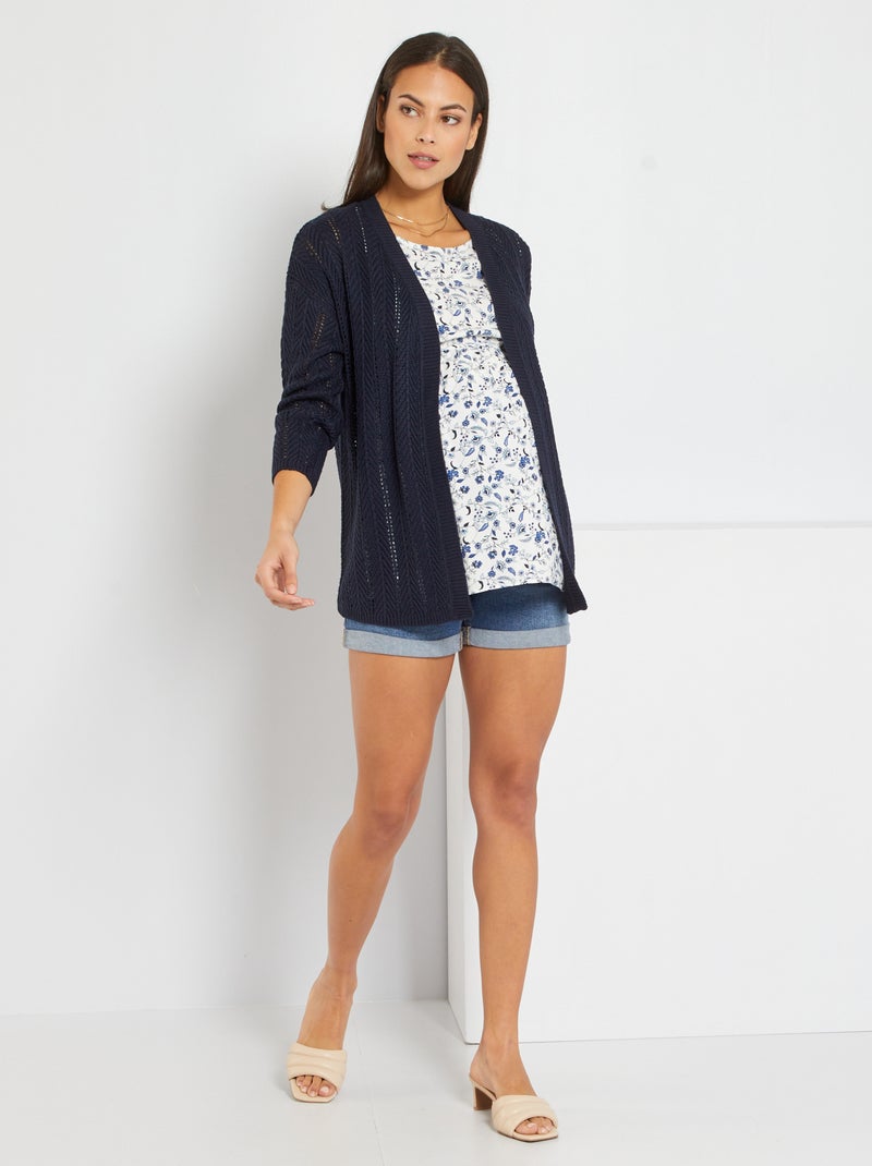 Chaqueta premamá calada azul - Kiabi