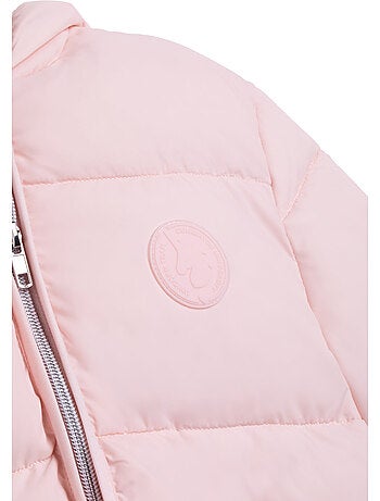 Chaqueta puffer rosa en nylon conguitos