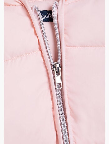 Chaqueta puffer rosa en nylon conguitos