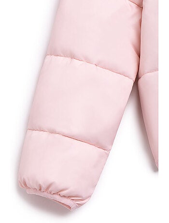 Chaqueta puffer rosa en nylon conguitos