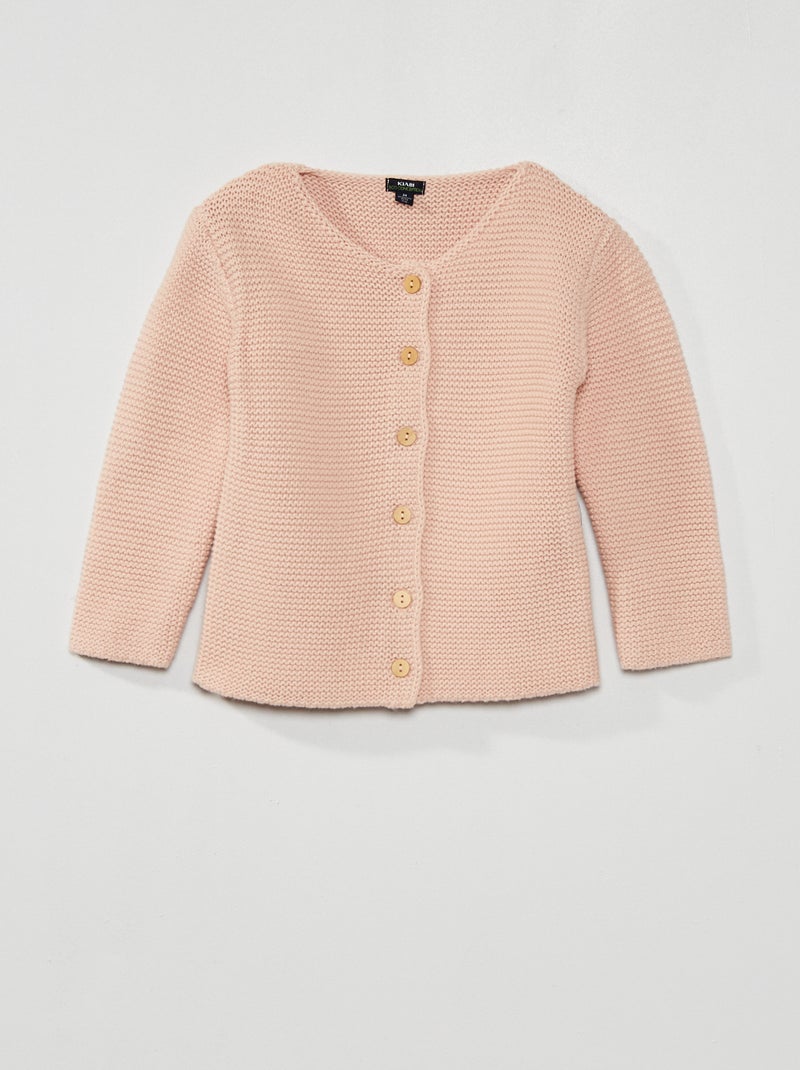 Chaqueta punto bobo ROSA - Kiabi
