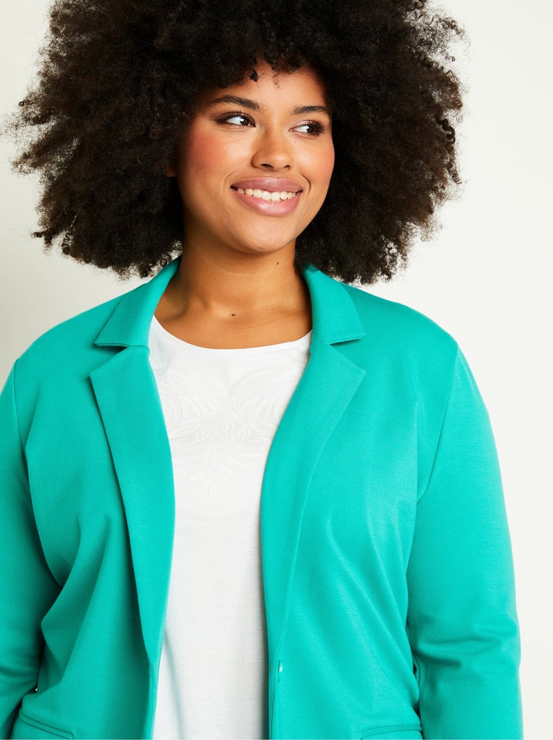 Chaqueta punto recta botones - Afibel Verde - Kiabi