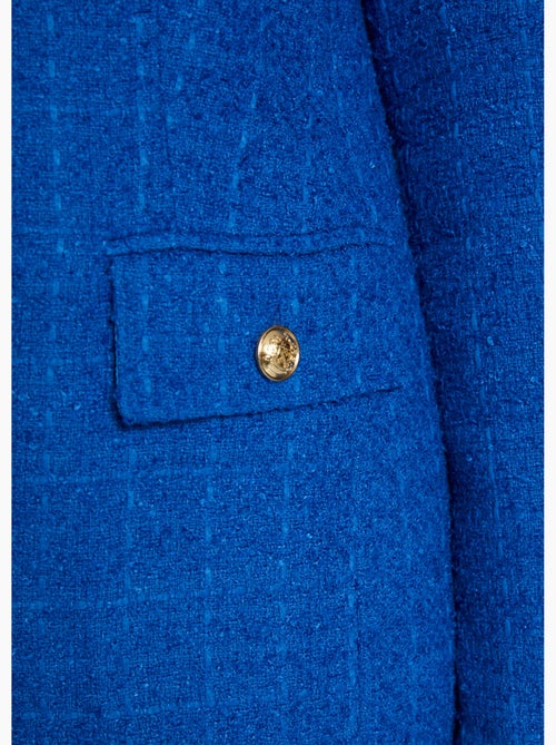 Chaqueta recta abotonada en tejido de cesta con cuello sastre - Afibel - Kiabi