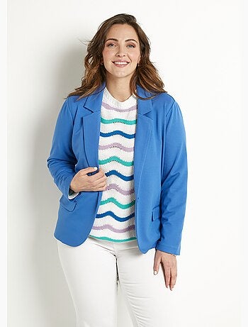 Chaqueta recta con botones en punto Milano liso - Afibel