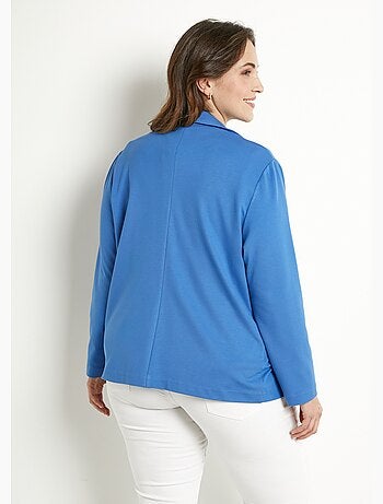 Chaqueta recta con botones en punto Milano liso - Afibel