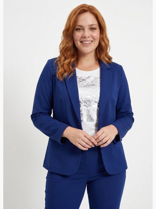 Chaqueta recta con botones en punto Milano liso - Afibel - Kiabi